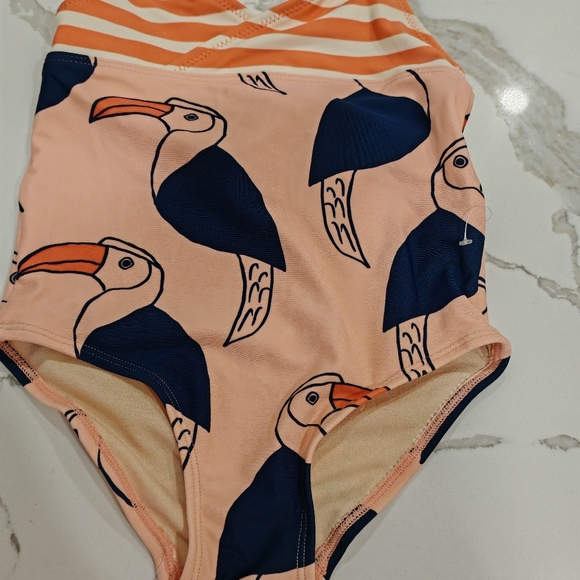 2/25 Tea Collection Toucan Birds Halter Swimsuit - Picture 7 of 8